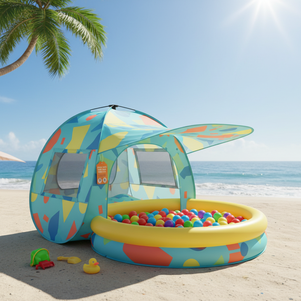Tente de plage enfant – Piscine à balles et protection solaire